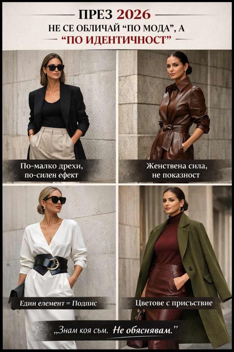 МОДАТА ПРЕЗ 2026: ЗАЩО ВЕЧЕ НЕ СЕ ОБЛИЧАМЕ „ПО ТРЕНДОВЕ“, А ПО ИДЕНТИЧНОСТ