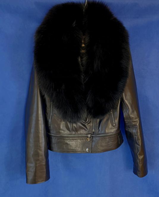 Дамско кожено яке Leather and fur - 2