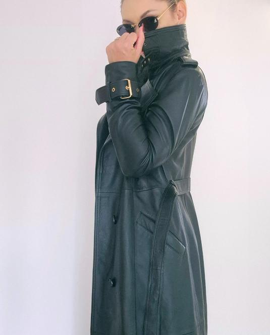 Дамски кожен тренч - 6