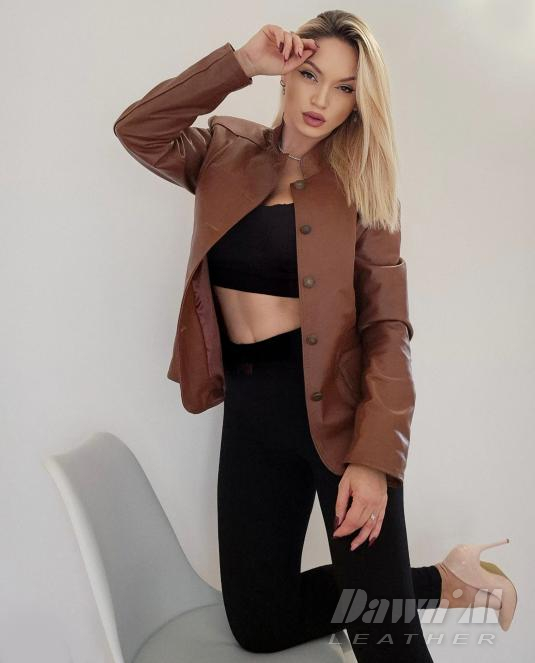 дамско кожено сако - 3