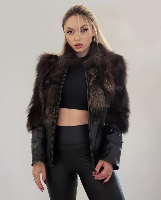 Дамско кожено яке MOCHA FOX