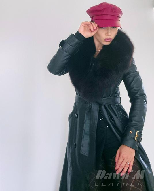 PREMIUM COLLECTION дамски кожен каскет - 5