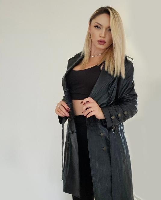 дамски кожен тренч - 5