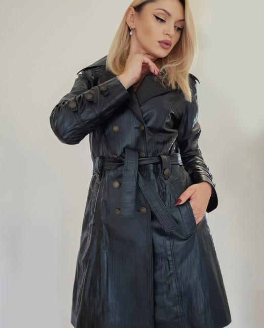 дамски кожен тренч - 2