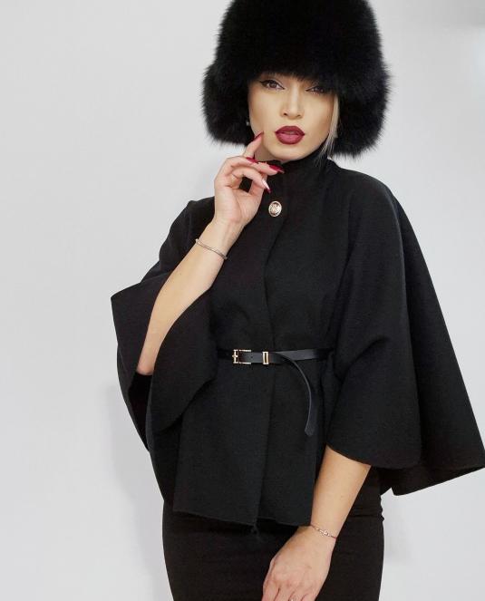 дамска кожена шапка с лисица - 6