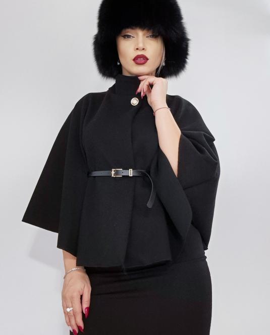 дамска кожена шапка с лисица - 3