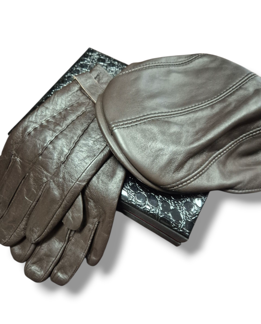 Подаръчен сет за мъже LUXURY GENT – кожен каскет и ръкавици