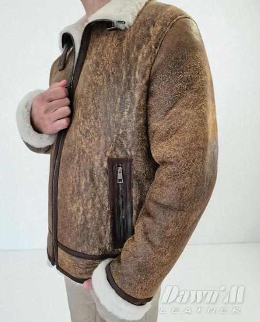 мъжки кожух естествена кожа - 1