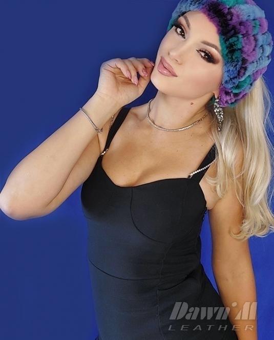 Лента за глава от естествена кожа Full color - 1