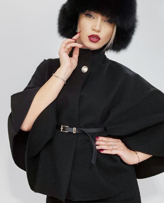 дамска кожена шапка с лисица - 1