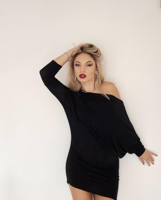 Черна рокля ASIMÉTRIA - 4