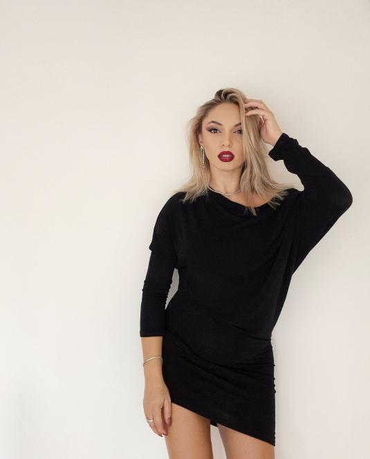 Черна рокля ASIMÉTRIA - 6