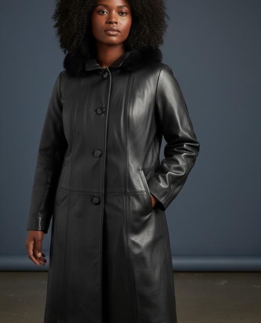 дамско кожено палто - 2