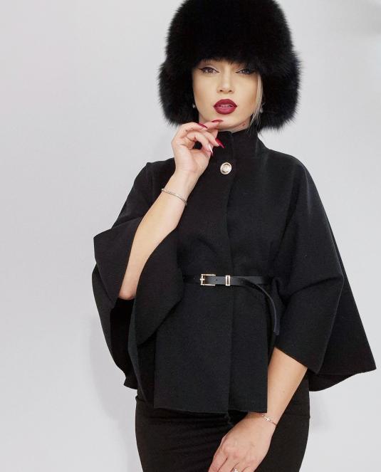 дамска кожена шапка с лисица - 4