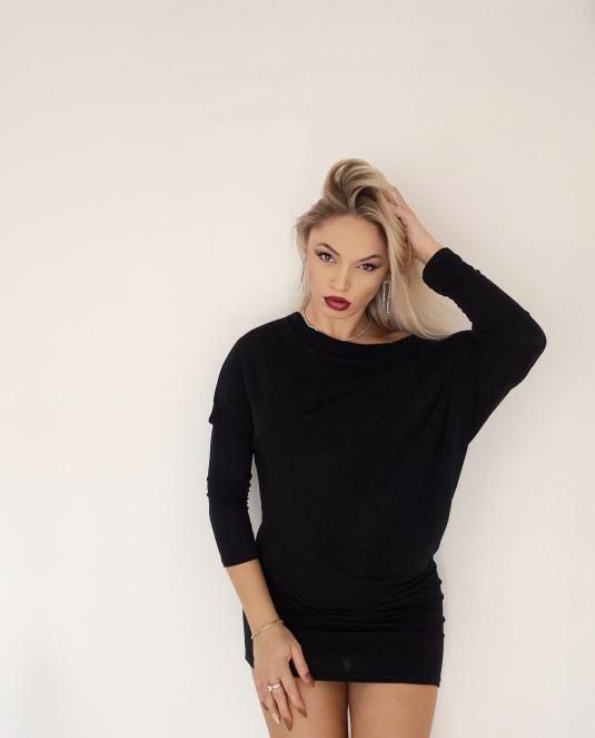 Черна рокля ASIMÉTRIA - 5