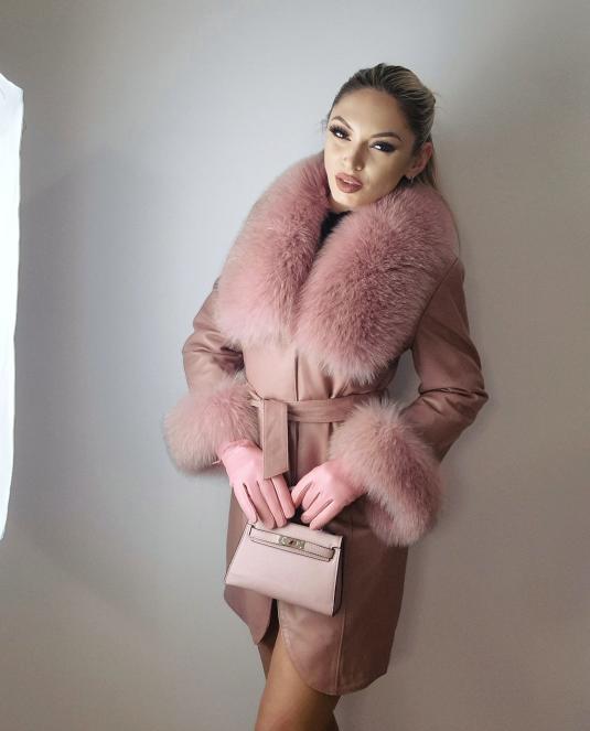 дамско кожено палто - 7