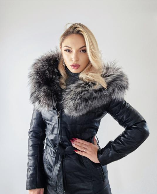 дамско кожено палто - 15