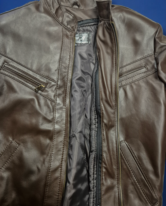 Мъжко кожено яке - 102 кафяво - 6