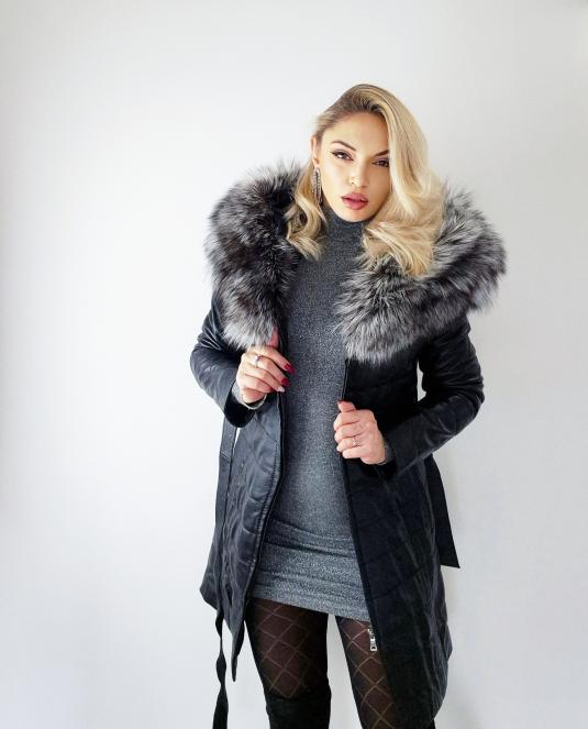 дамско кожено палто - 8