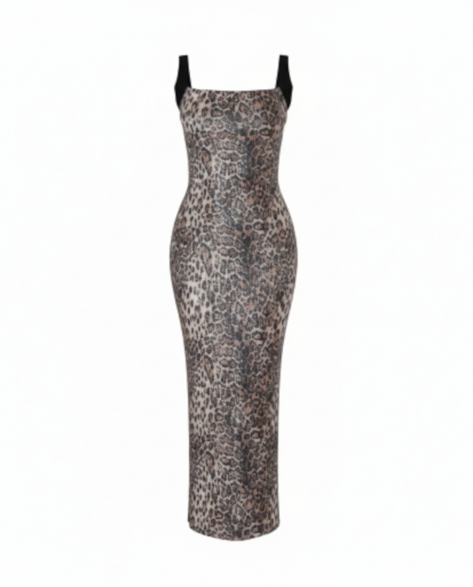Луксозна дълга рокля - Leopard feel