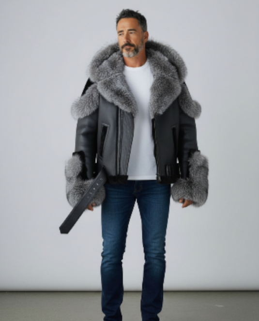 мъжки кожух естествена кожа - 3