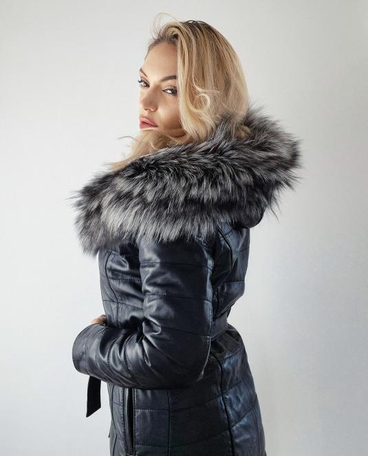 дамско кожено палто - 9