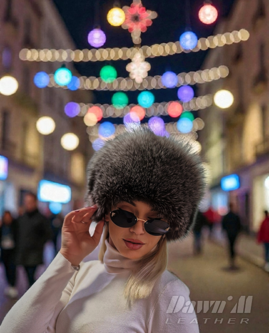 Луксозна дамска шапка от лисица Silver Fox Queen