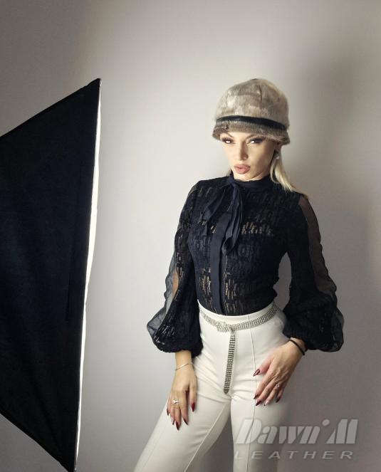 дамска кожена шапка - 2