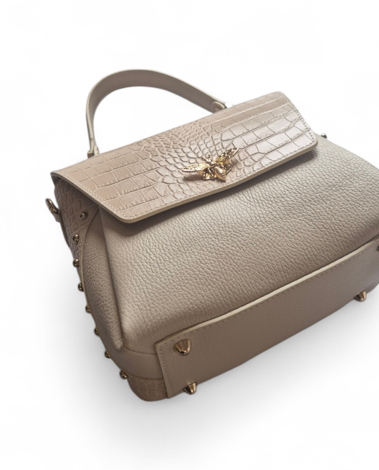 Луксозна дамска чанта естествена кожа Vanilla - 2