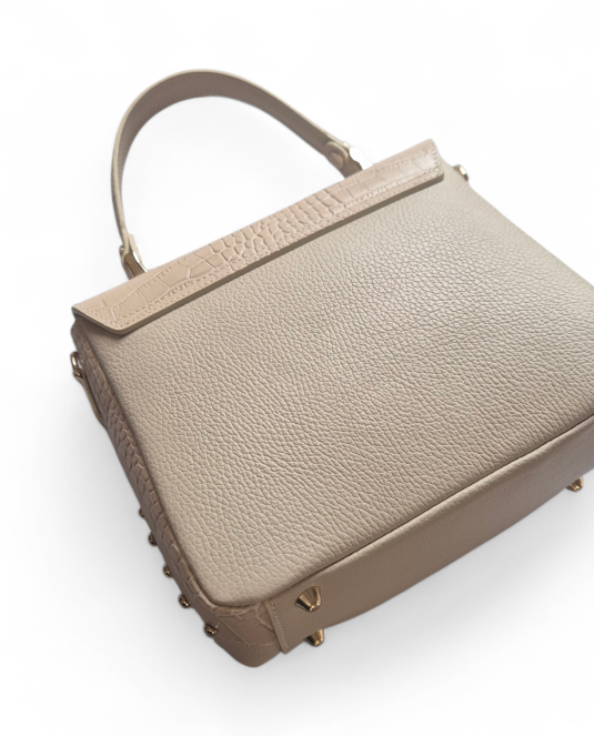 Луксозна дамска чанта естествена кожа Vanilla - 5