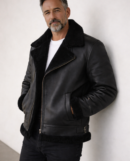 мъжки кожух естествена кожа - 1