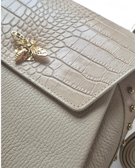 Луксозна дамска чанта естествена кожа Vanilla - 4