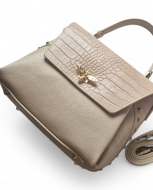 Луксозна дамска чанта естествена кожа Vanilla - 3