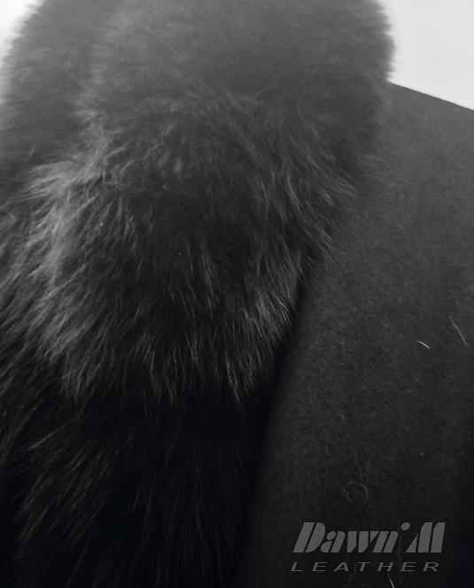 черна дамска кожена пелерина - 8