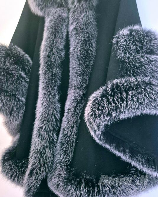 луксозна пелерина със сребърна лисица - 10