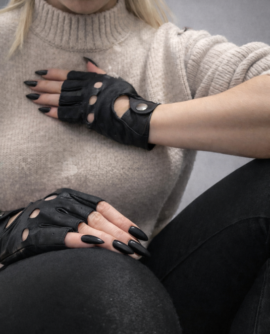 Дамски кожени ръкавици без пръсти FINAL TOUCH woman