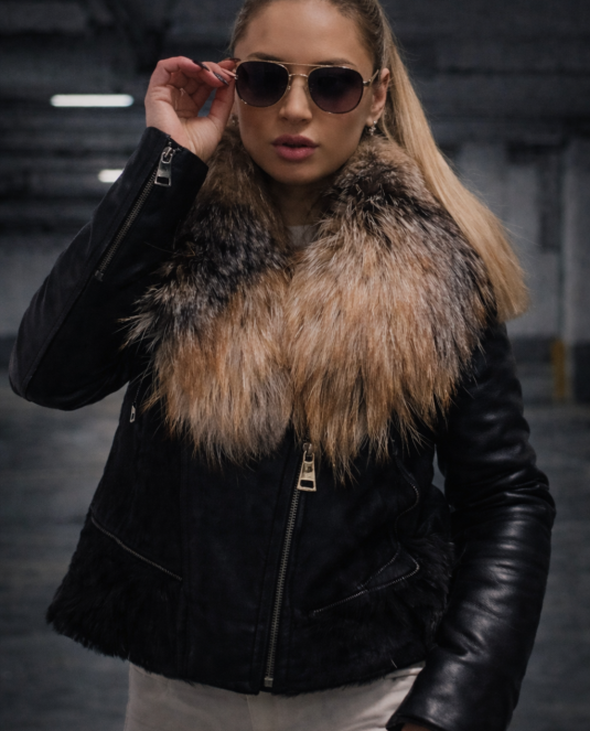 Дамско кожено яке Leather brownie