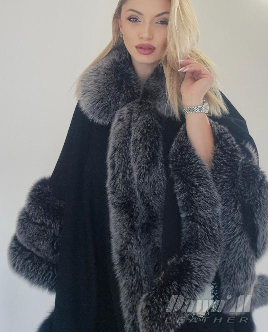 луксозна пелерина със сребърна лисица - 5