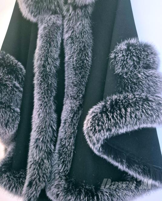 луксозна пелерина със сребърна лисица - 11