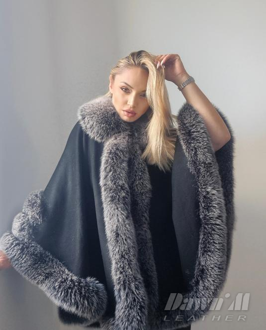 луксозна пелерина със сребърна лисица - 7