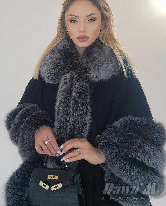 луксозна пелерина със сребърна лисица - 4