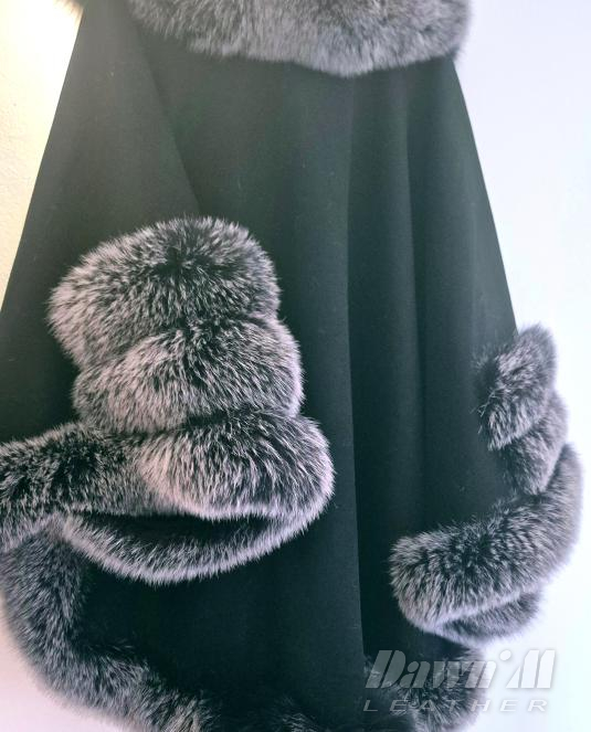 луксозна пелерина със сребърна лисица - 9