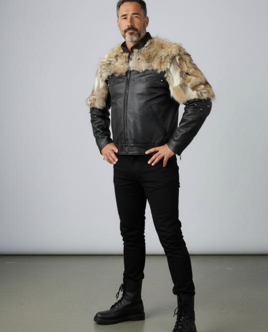 мъжко кожено яке вълк - 2