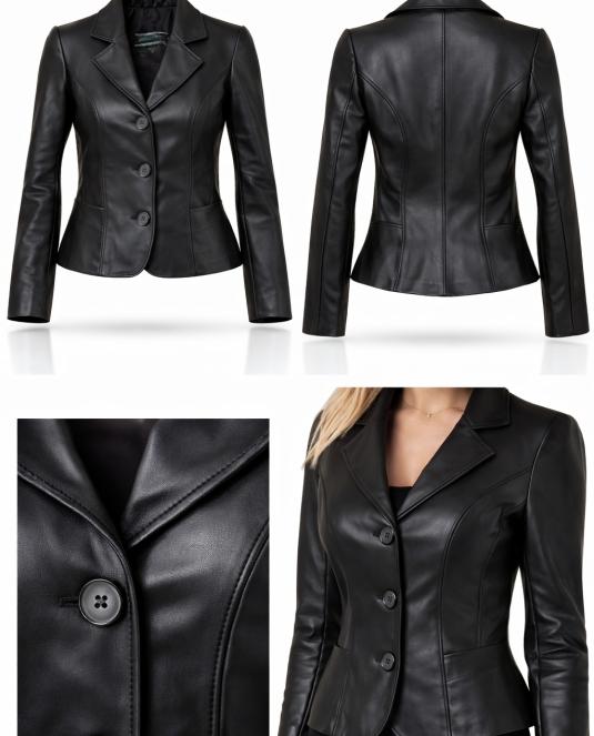 дамско кожено сако - 4