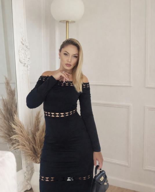 черна елегантна рокля - 1