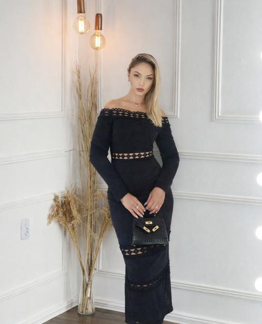 черна елегантна рокля - 6