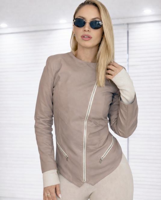 Кожено яке със страничен цип NUD