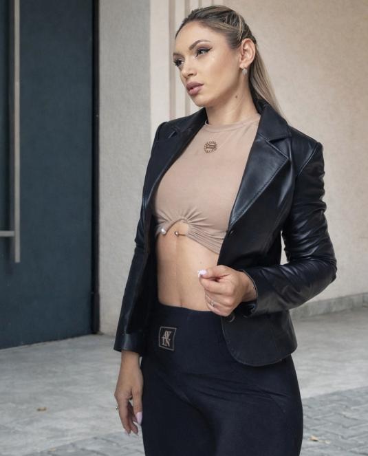 дамско кожено сако - 2