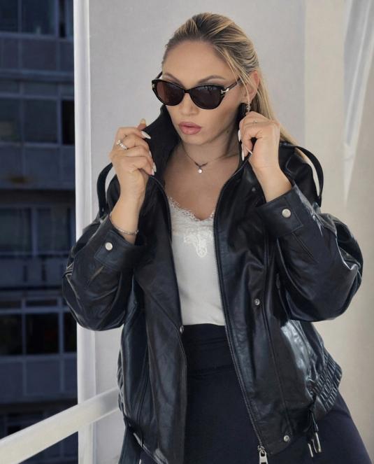 Дамско кожено яке BLACK ICON LEATHER JACKET - 1