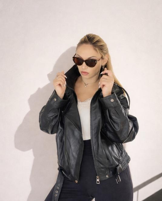 Дамско кожено яке BLACK ICON LEATHER JACKET - 3